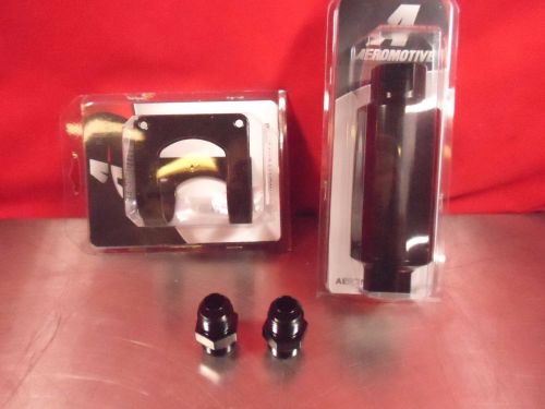 Aeromotive 12324 100 micron orb-10 black filter w/10-an fitting 12701 2&#034; bracket