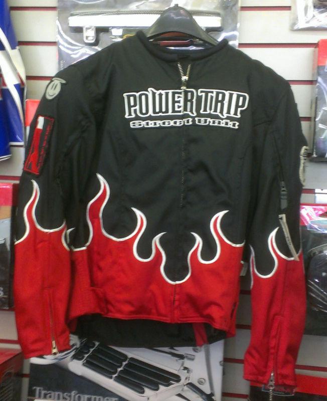Power trip stiletto she-devil textile motorcycle jacket women's small red black
