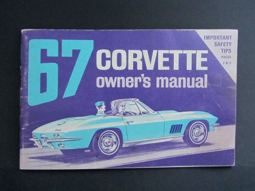 Original 1967 corvette 1st edition owners manual half news card chevy 3901022