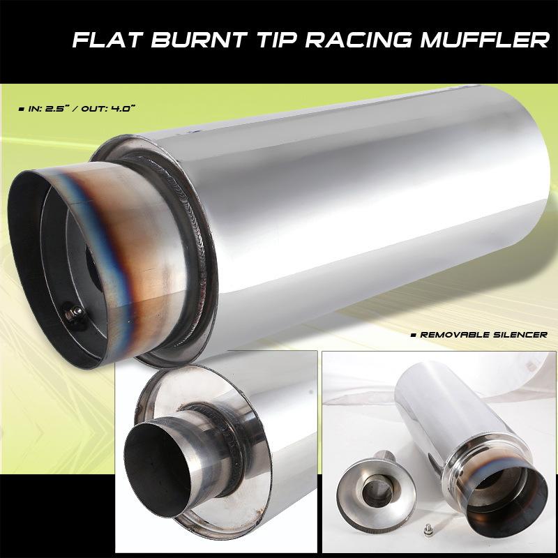 Universal 4" burn slant tip exhaust muffler w silencer body kit upgrade racing