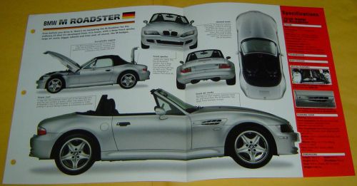 1997 1998 bmw m roadster convertible 3152cc fi 240 hp imp info/specs/photo 15x9