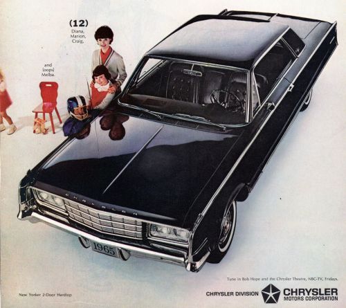 Vintage original 10&#034; x 13&#034; 1965 chrysler newyorker 2-door hardtop magazine ad