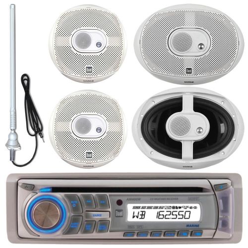 Dual marine cd usb radio, dual 6.5&#034; speakers, dual 6x9&#034; 200w speakers,  antenna