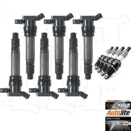 Uf594 ignition coil and dbl plat spark plug 12pc kit for volvo land rover