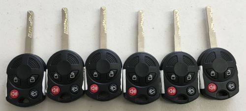 Lot of 6 - oem - ford 4btn high security remote head keys - fcc id: oucd6000022