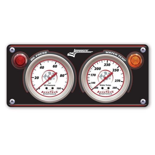 Longacre sportsman gauges with black aluminum panel,oil pressure,water temp  f1