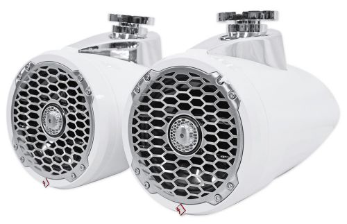 Pair rockford fosgate pm2652w 6.5&#034; 340 watt marine wakeboard tower speakers whit