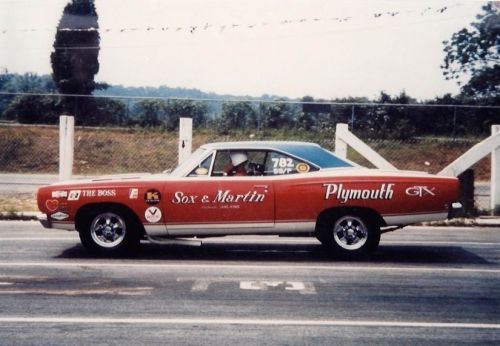 1969 plymouth gtx sox &amp; martin drag car  color photo print 8 1/2 x 11