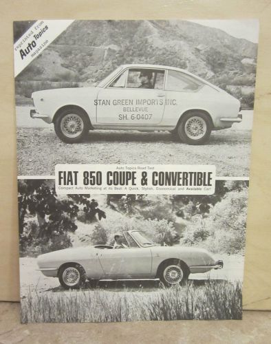 Fiat 850 coupe &amp; convertible north american dealer brochure abarth