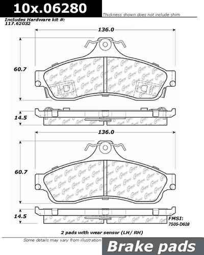 Centric 106.06280 brake pad or shoe, rear