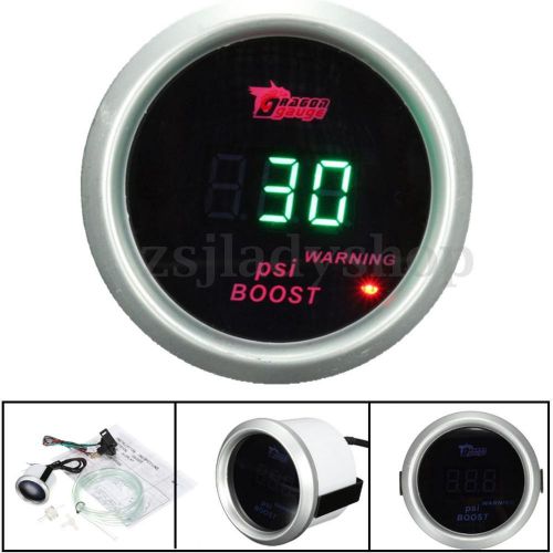 2&#034; 52mm car universal digital led psi turbo boost gauge meter smoked dial face