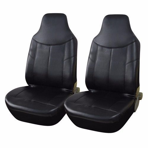 Universal black pu leather front car seat cover for car truck, minivan &amp; suv