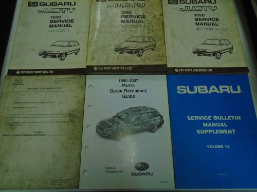 1990 subaru justy service repair manual set factory oem books used incomplete