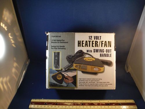 New car windsheild heater/fan 12 volt w/swing out handle