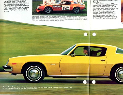 1977 chevrolet camaro 77 original dealer brochure 8 pages