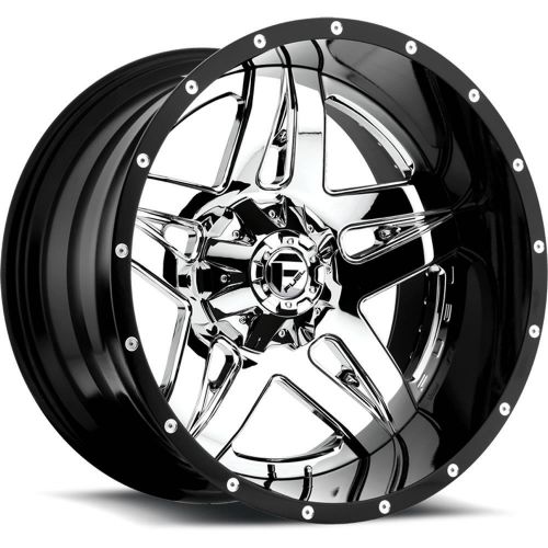 22x10 chrome fuel full blown 8x6.5 -13 rims trail blade mt 37 tires