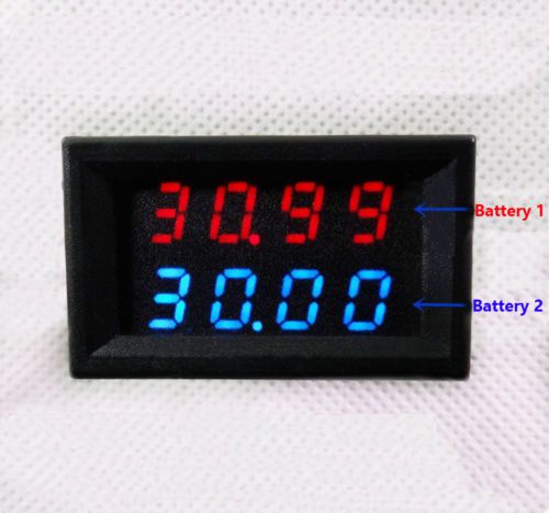 Main + auxiliary two battery monitor voltage 0-33.00v motorhome travel trailer