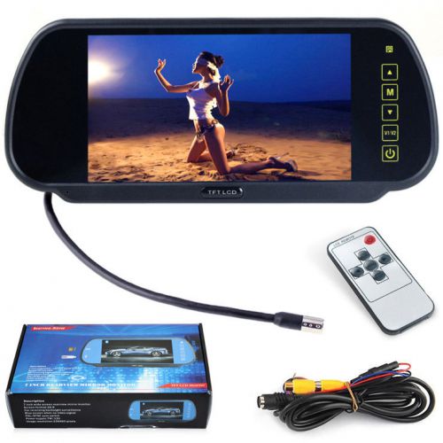 2-channel 7&#034; tft lcd color monitor car reverse rear view mirror f backup camera