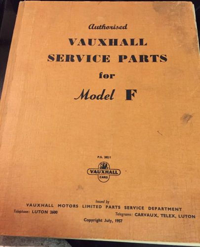 Vauxhall parts catalog - model f 1957