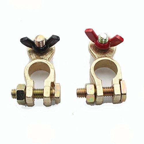 X-haibei pair of wing nut marine brass battery terminal pos / neg stud size m8