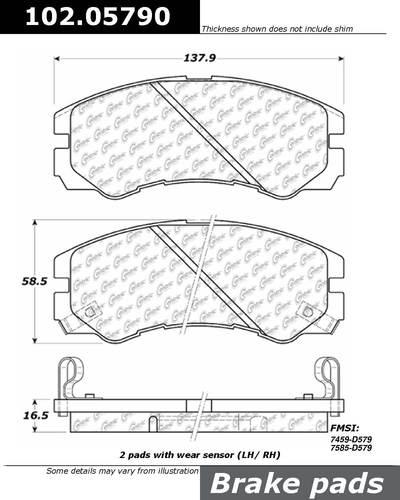 Centric 102.05790 brake pad or shoe, front-c-tek metallic brake pads