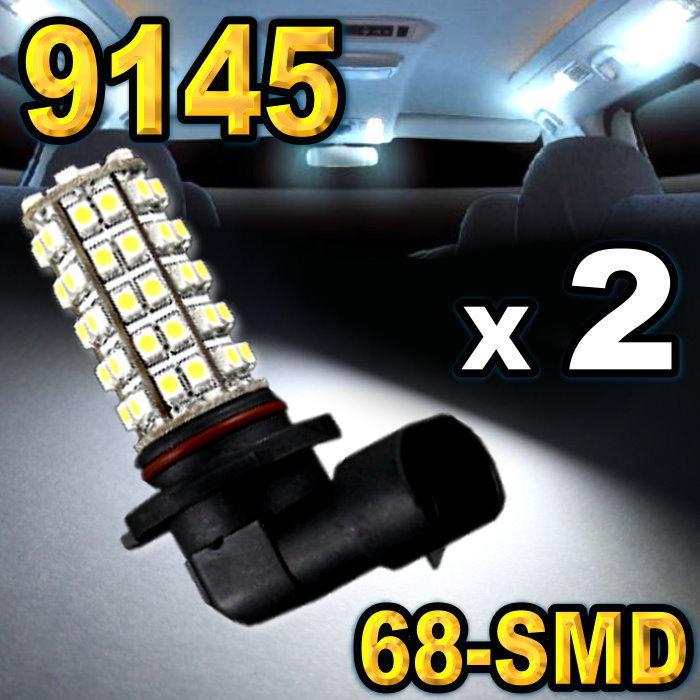 2x 9145 white super bright 68-smd led driving fog lights 9140 9045.