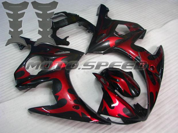 Free tank pad x2! fairing for yamaha 2003 2004 2005 yzf r6 plastic injection k54