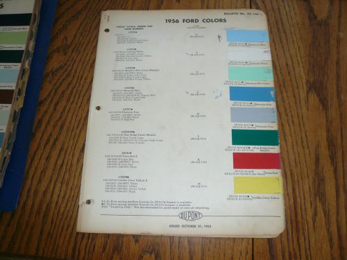 1956 ford du pont paints color chip paint sample ford