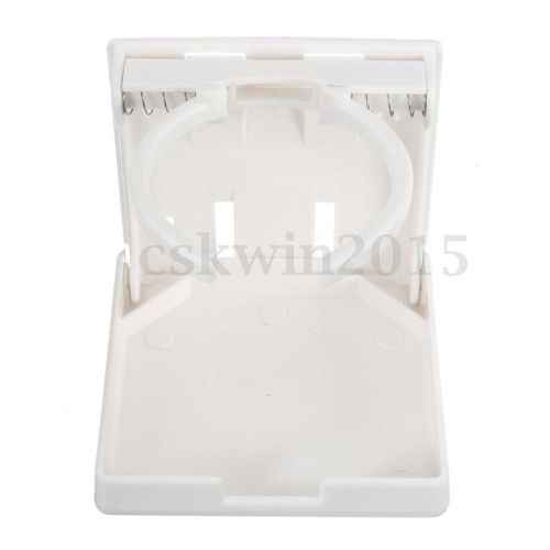White adjustable folding nylon plastic drink beverage cup holder yacht boat rv