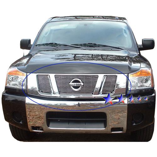 08-13 nissan titan with logo show main upper aluminum billet grille grill