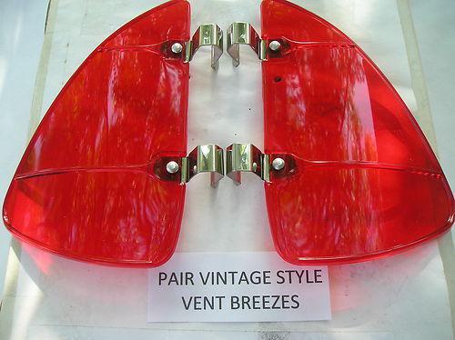 New pair of red colored vintage style air vent window deflectors !