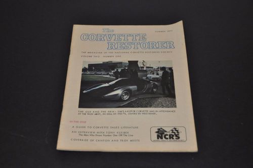 Ncrs corvette restorer magazine volume two number one vol 2 #1 summer 1975