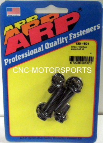 Arp fuel pump bolt kit 130-1601 chevy black oxide 12 point head