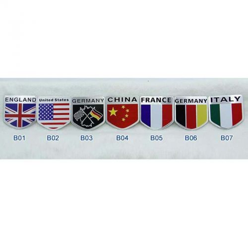 New car badge emblem decal sticker germany/usa/italy flag