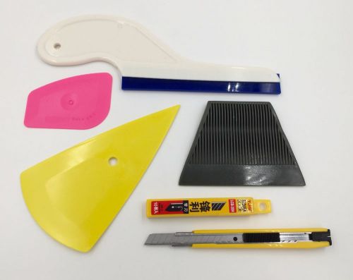 Useful 6 in 1 car window film tools squeegee scraper set kit car home tint