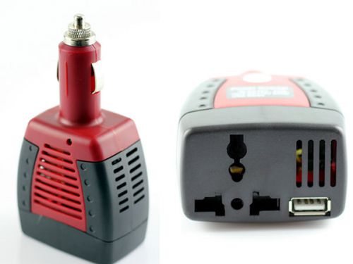 12v dc to 220v ac + 5v usb port home appliance adapter 75w car power inverter