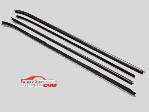 1970-79 chevrolet camaro inner &amp; outer belt weatherstrip kit w/ flat chrome bead