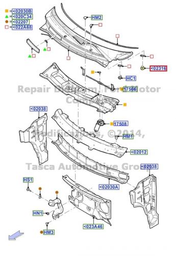 New oem cowl lh top vent grille retainer freestar &amp; monterey 1999-2003 windstar