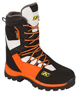 Mens klim adrenaline gtx orange flame white black snowmobile atv boots gore-tex