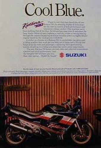 Suzuki katana 750 original motorcycle ad 1989