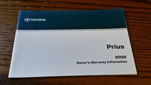 2009 toyota prius owners warranty information