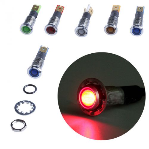 1x 12v 10mm car boat truck led dash pin warning indicator signal light lamp new