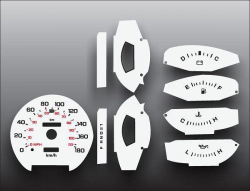 1981-1989 dodge ram 180 kmh metric kph dash instrument cluster white face gauges