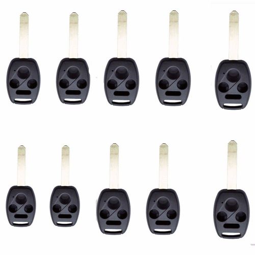 10pcs remote 4 buttons key case shell for honda civic accord cr-v ridgeline fob