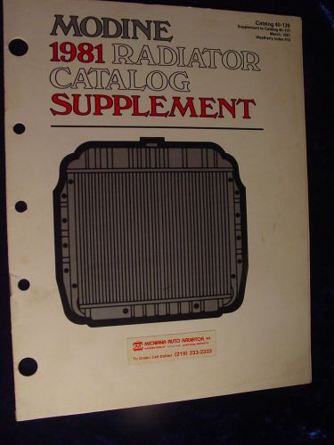 1981 modine radiator catalog supplement, 16 pgs, illustrated side mounting guide