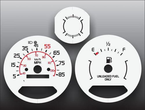 1976-1979 chevrolet chevette 85 mph dash instrument cluster white face gauges