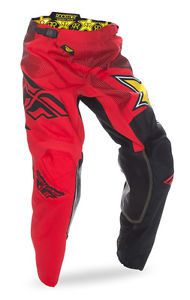 Fly racing red/black/yellow mens kinetic rockstar dirt bike pants mx atv 2017