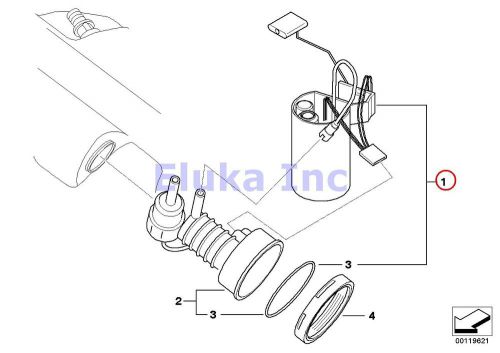 Bmw genuine fuel pump assembly with fuel level sending unit and seal e85 e86