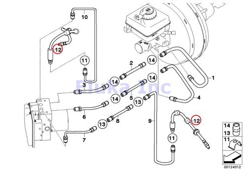 2 x bmw genuine brake pipe hose front left right e60 e60n e63 e63n e64 e64n