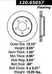 Centric parts 125.65057 front performance rotor